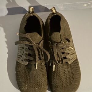 Women's Black Knit Lace-Up Sneakers